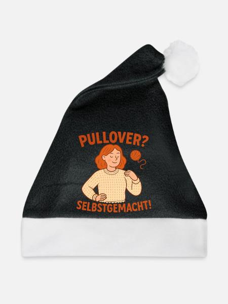 Erster selbstgestrickter Pullover Geschenkidee - Weihnachtsmütze - Schwarz/Weiß