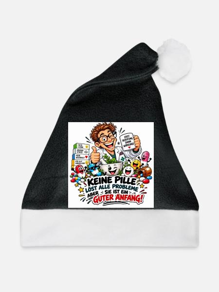 Pillenwitz: Guter Anfang - Weihnachtsmütze - Schwarz/Weiß