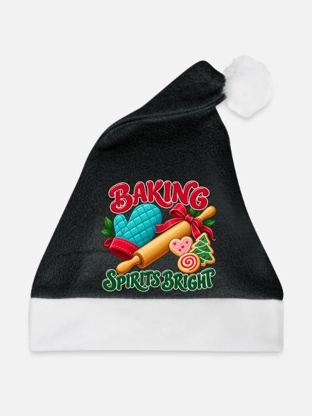 Baking Spirits Bright: Weihnachtsbäcker - Weihnachtsmütze - Schwarz/Weiß
