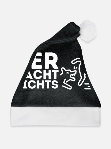Lustiges Hunde-Design | Bissiger Hund Geschenkidee - Weihnachtsmütze - Schwarz/Weiß - Vorne