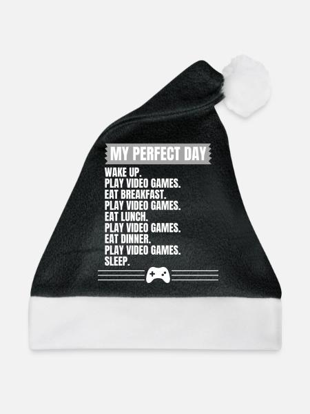 Gaming Design für Zocker Fans - Weihnachtsmütze - Schwarz/Weiß