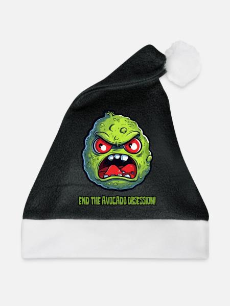 Beendet die Avocado-Besessenheit - Weihnachtsmütze - Schwarz/Weiß