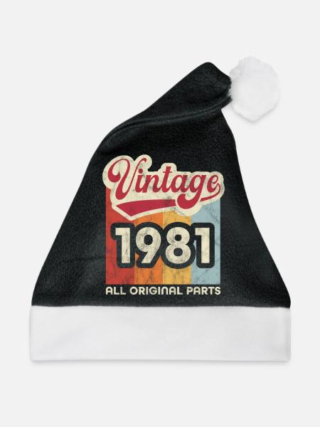 Jahrgang 1981 - Weihnachtsmütze - Schwarz/Weiß
