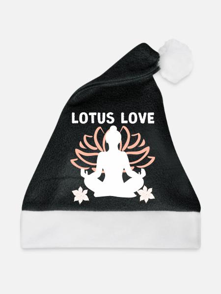 Lotus-Liebe | Die Eleganz und Zuneigung der Natur - Weihnachtsmütze - Schwarz/Weiß - Vorne
