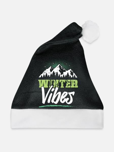 Winter Vibes - Weihnachtsmütze - Schwarz/Weiß