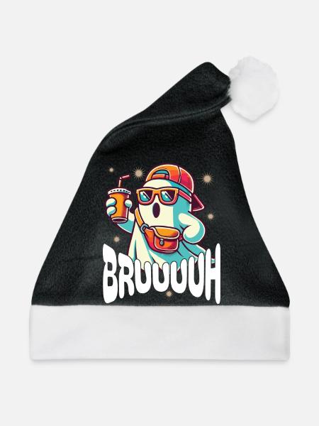 Unheimliches Halloween Gespenst Bruh - Weihnachtsmütze - Schwarz/Weiß