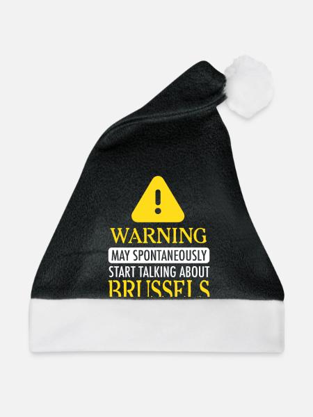 WARNING!:Brussel - Weihnachtsmütze - Schwarz/Weiß - Vorne
