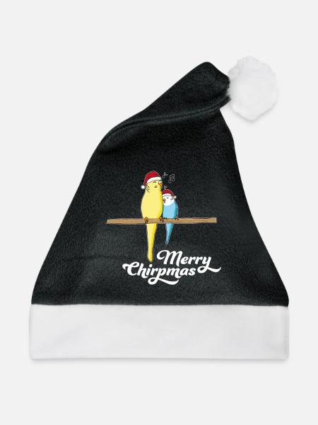Wellensittich Weihnachten Spruch Nikolaus Vogel - Weihnachtsmütze - Schwarz/Weiß