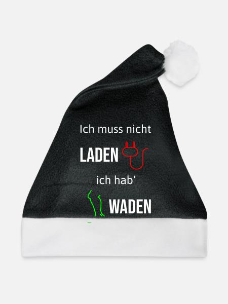 Radfahrer Lustiger Fahrrad Anti Ebike Spruch - Weihnachtsmütze - Schwarz/Weiß
