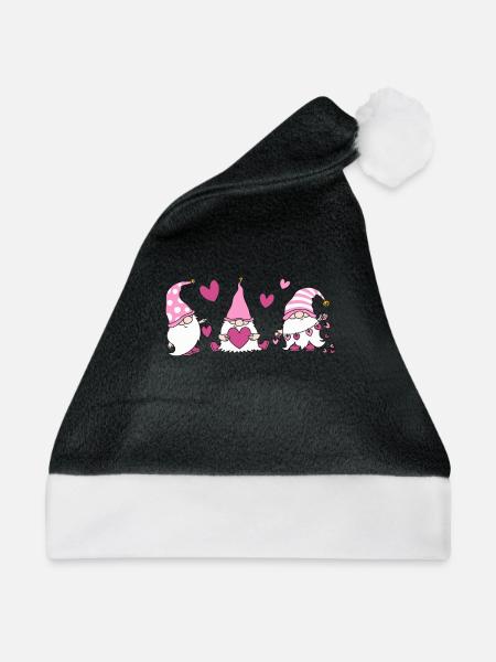 Valentinstag Gnome - Weihnachtsmütze - Schwarz/Weiß - Vorne