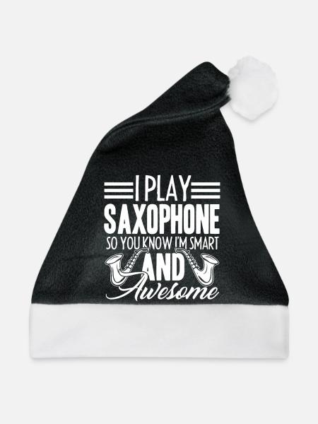 Saxophon Ich spiele das Saxophon - Weihnachtsmütze - Schwarz/Weiß