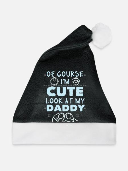 Baby Papa spruch - Weihnachtsmütze - Schwarz/Weiß