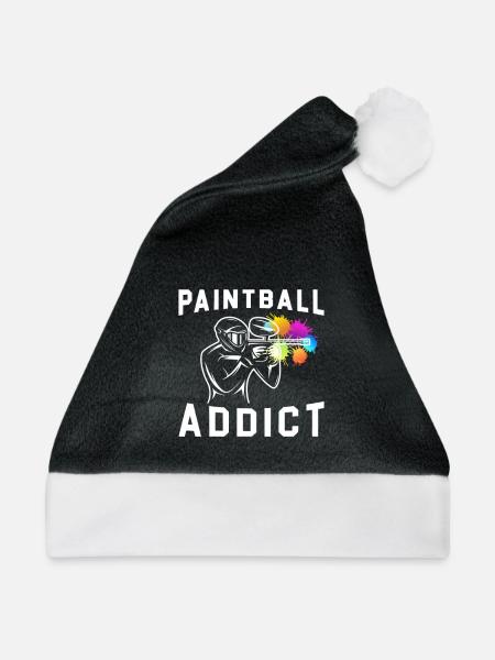 Paintball / Airsoft / Paintballer: Paintball - Weihnachtsmütze - Schwarz/Weiß - Vorne