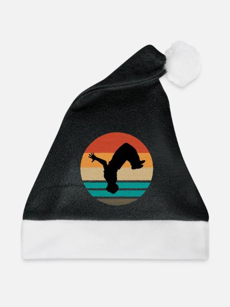GYMNASTICS TUMBLER : Backflip - Weihnachtsmütze - Schwarz/Weiß - Vorne