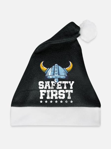 Schutzhelm Sicherheit Erstes schützendes Wikingergeschenk - Weihnachtsmütze - Schwarz/Weiß