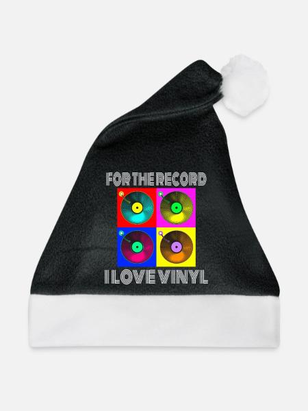Vinyl Records LP Collector Record Lover Gift - Weihnachtsmütze - Schwarz/Weiß - Vorne