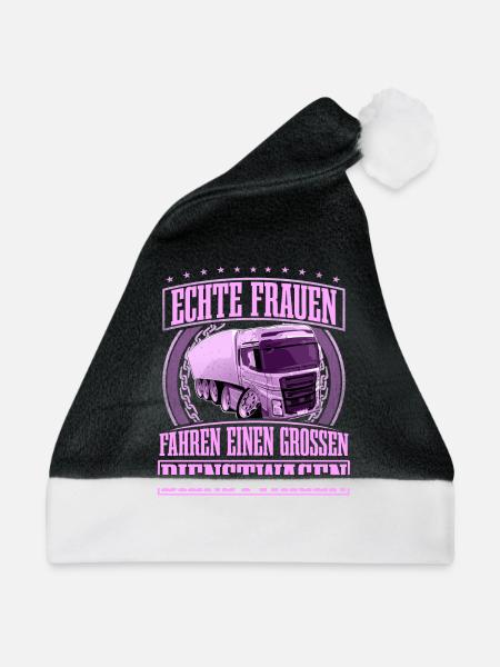 LKW Fahrerin - Weihnachtsmütze - Schwarz/Weiß - Vorne