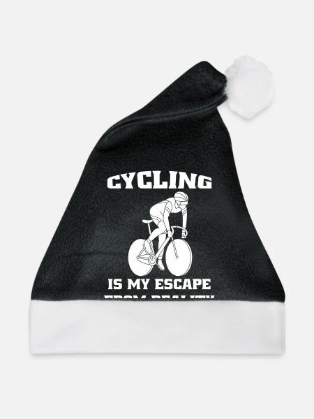 Fahrrad Radeln Fahrradtour Radfahren Mountainbike - Weihnachtsmütze - Schwarz/Weiß - Vorne