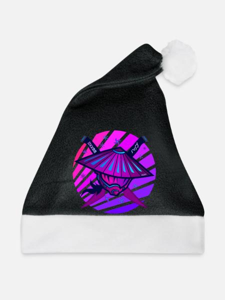 Samurai Monster Schwert violet - Weihnachtsmütze - Schwarz/Weiß