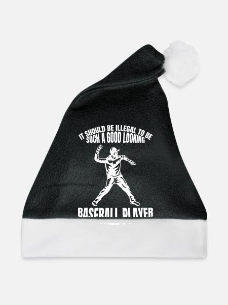 Baseball Baseballteam Baseballer Baseballspieler - Weihnachtsmütze - Schwarz/Weiß - Vorne