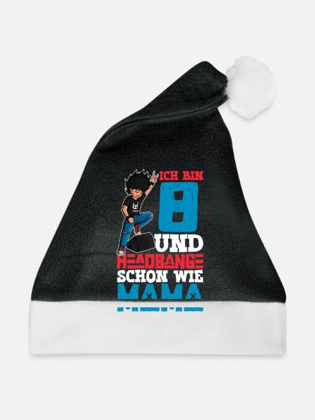 Ich bin 8 - Jungen Rocker - Weihnachtsmütze - Schwarz/Weiß
