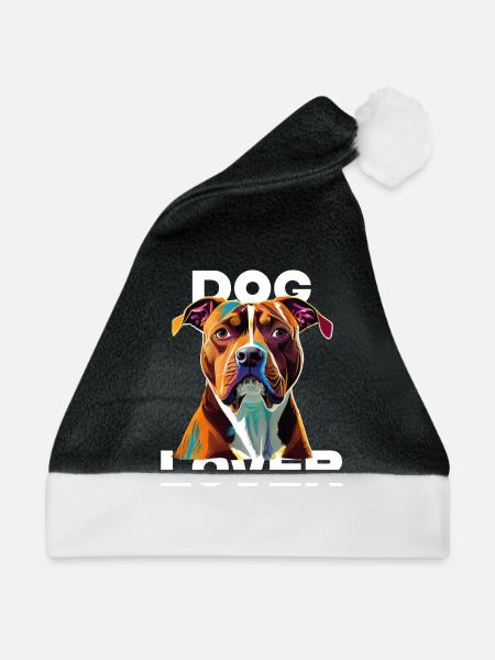 Dog Lover American Stafford - Weihnachtsmütze - Schwarz/Weiß