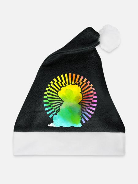 Havaneser Retro - Weihnachtsmütze - Schwarz/Weiß