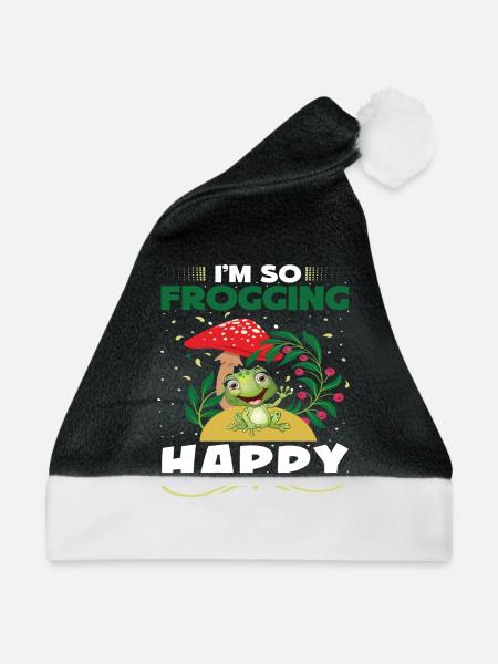 I´m so Frogging Happy - Weihnachtsmütze - Schwarz/Weiß