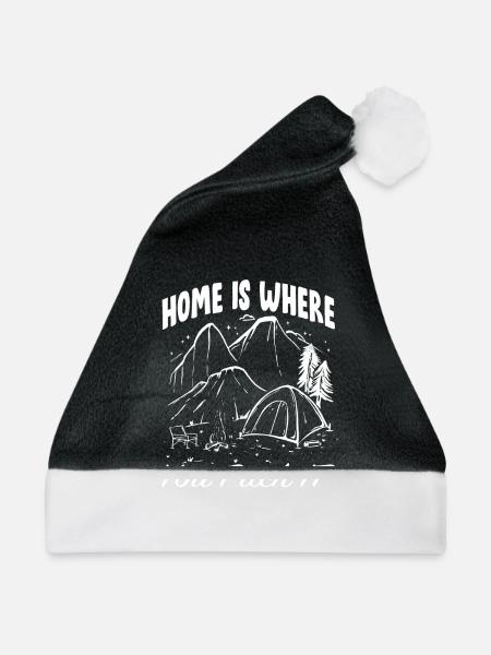 Camping campfire Spruch - Weihnachtsmütze - Schwarz/Weiß