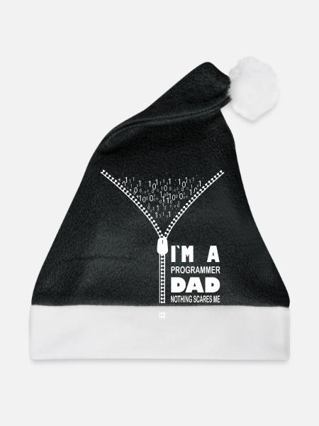 Ich bin ein Programmierer, Vater, nichts macht mir Angst - Weihnachtsmütze - Schwarz/Weiß - Vorne