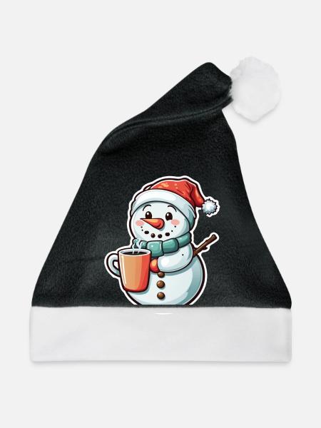 Schneemann - Weihnachtsmütze - Schwarz/Weiß