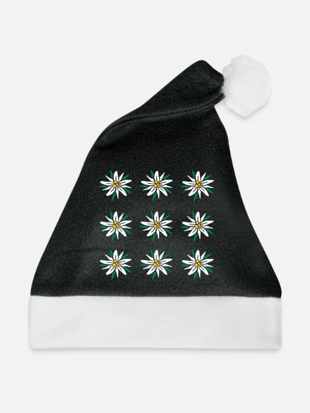 Edelweiss - Weihnachtsmütze - Schwarz/Weiß - Vorne