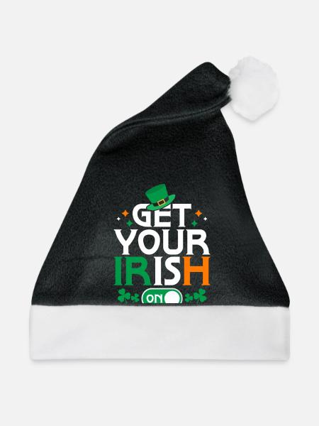 Get Your Irish On - Weihnachtsmütze - Schwarz/Weiß - Vorne