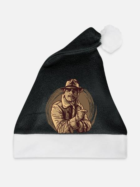 Service-Agent Offizier Detektiv - Weihnachtsmütze - Schwarz/Weiß