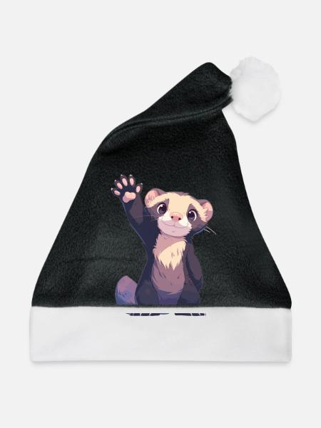Ferret Frettchen - Weihnachtsmütze - Schwarz/Weiß