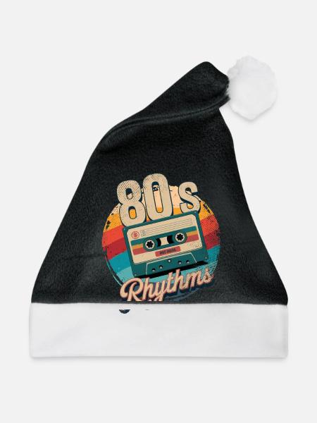 80er Jahre Rhythmus Kassette - Weihnachtsmütze - Schwarz/Weiß