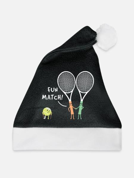 Sport Schläger Fun Match Schläger Tennis - Weihnachtsmütze - Schwarz/Weiß - Vorne