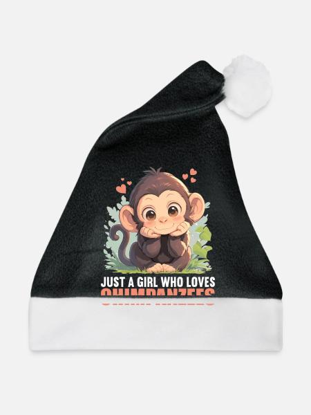 Chimpanzee Schimpansen Schimpanse - Weihnachtsmütze - Schwarz/Weiß