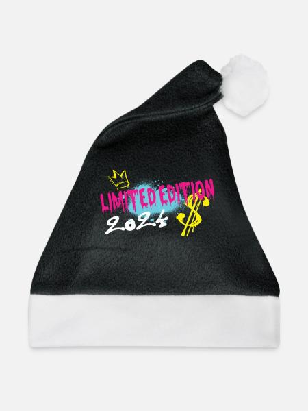 Limited Edition 2024 Geburtstag 2024 Geboren - Weihnachtsmütze - Schwarz/Weiß - Vorne