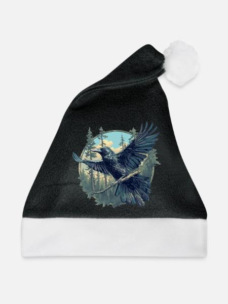 Krähen Krähe - Weihnachtsmütze - Schwarz/Weiß