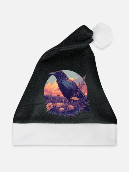 Krähen Krähe - Weihnachtsmütze - Schwarz/Weiß