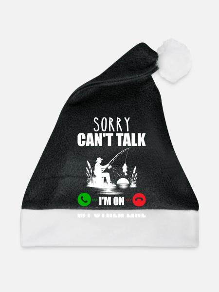 Tut mir leid, ich kann nicht sprechen, ich bin in meiner anderen Leitung - Weihnachtsmütze - Schwarz/Weiß - Vorne