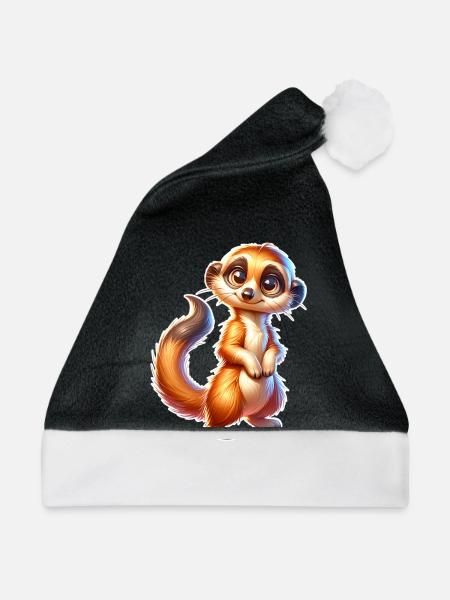 Erdmännchen - Weihnachtsmütze - Schwarz/Weiß