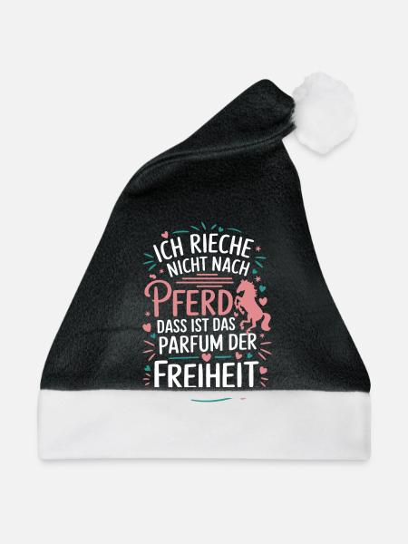 Ja ich rieche nach Pferd, Pferdeliebhaber Reiterin - Weihnachtsmütze - Schwarz/Weiß