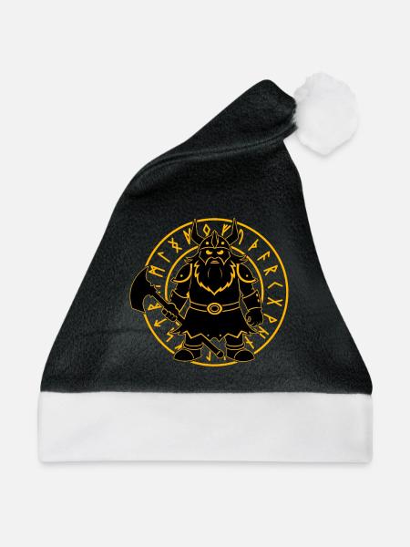 Wikinger - Weihnachtsmütze - Schwarz/Weiß