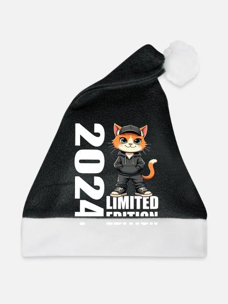 Limited Edition 2024 Geburtstag 2024 Geboren - Weihnachtsmütze - Schwarz/Weiß - Vorne