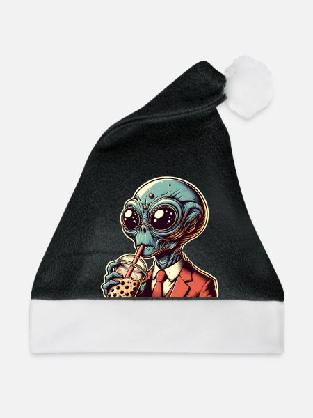 Alien Bubble Tea - Weihnachtsmütze - Schwarz/Weiß