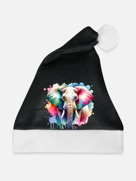 Elefant - Weihnachtsmütze - Schwarz/Weiß