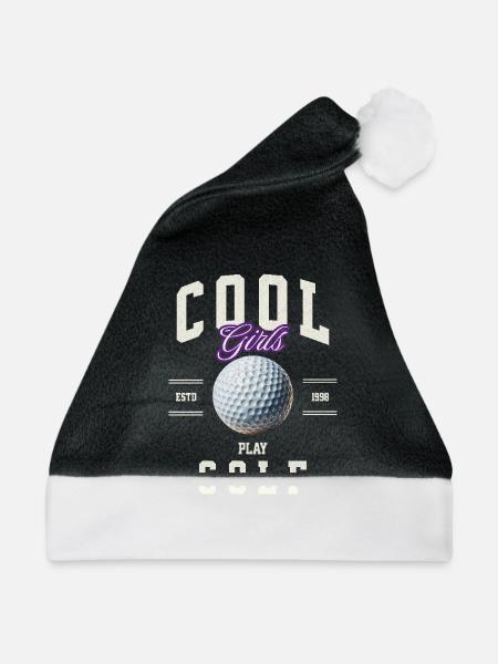 Golf Golferin - Weihnachtsmütze - Schwarz/Weiß - Vorne