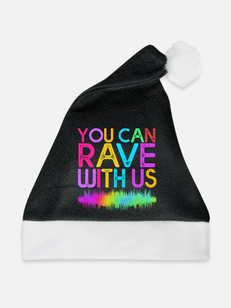 Rave Raver Techno music Techno bass Mischpult - Weihnachtsmütze - Schwarz/Weiß - Vorne